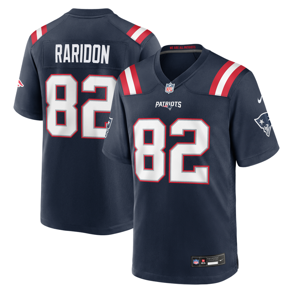 New England Patriots Eli Raridon Nike Navy Team Game Jersey product image 1, provided for visual reference and product