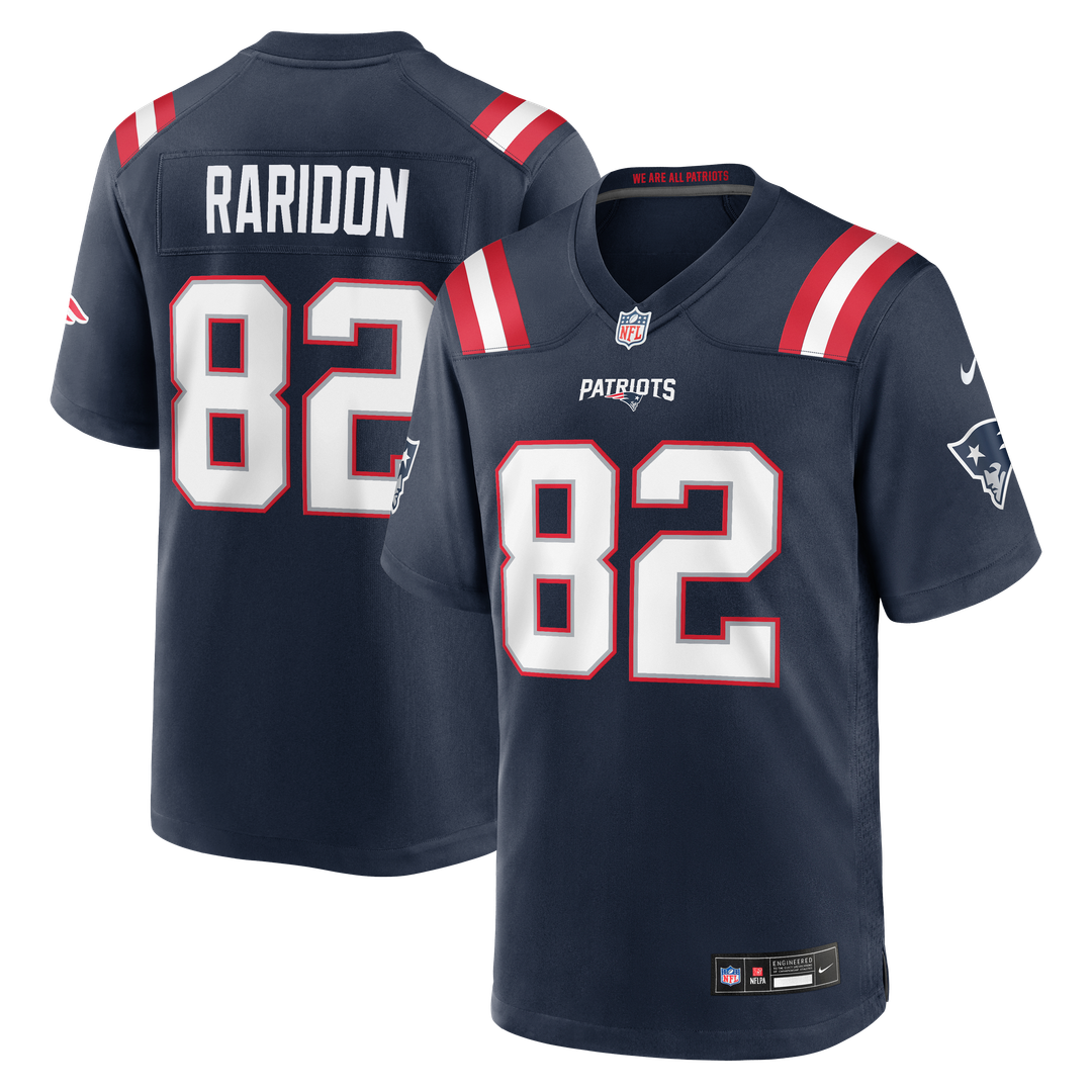 New England Patriots Eli Raridon Nike Navy Team Game Jersey product image 1, provided for visual reference and product