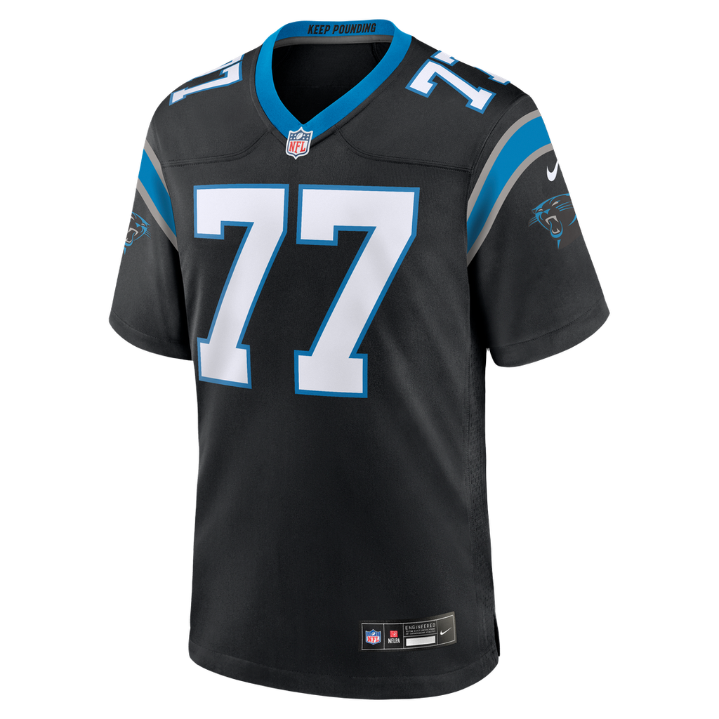 Carolina Panthers Luke Fortner Nike Black Team Game Jersey product image 2, provided for visual reference and product detail