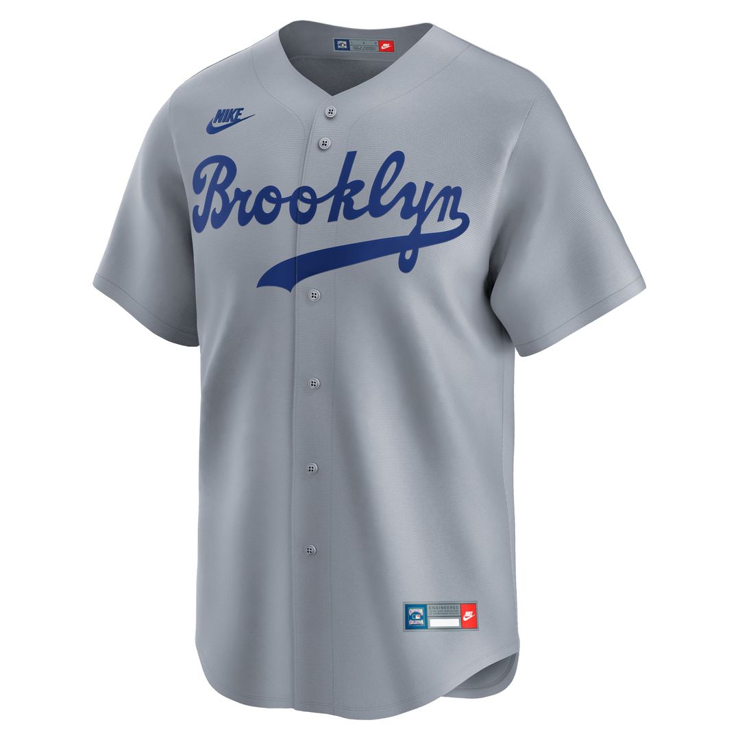 Brooklyn Dodgers Nike Gray Cooperstown Collection Limited Jersey product image 2, provided for visual reference and product