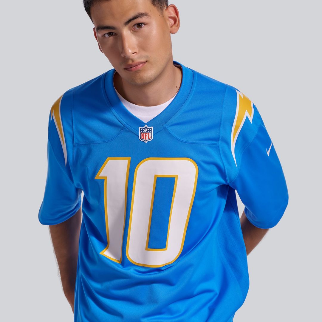 Los Angeles Chargers Justin Herbert Nike Powder Blue Player Game Jersey product image 9, provided for visual reference and