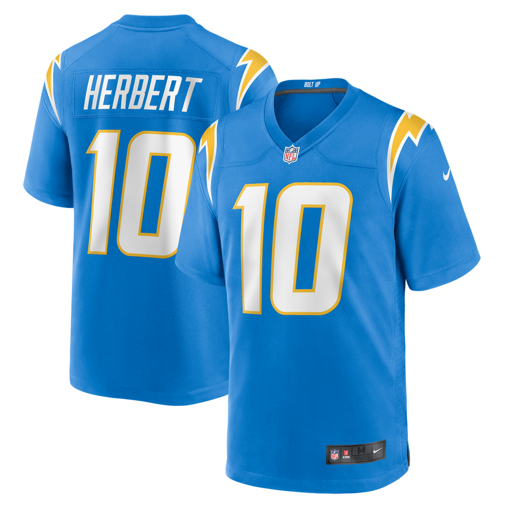 Los Angeles Chargers Justin Herbert Nike Powder Blue Player Game Jersey product image 14, provided for visual reference and