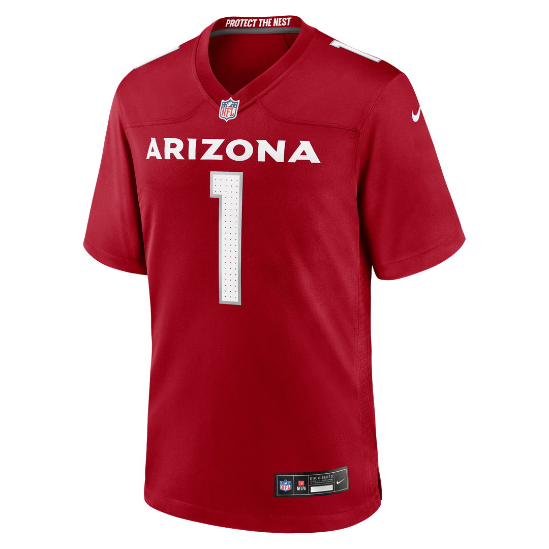 Arizona Cardinals Number 1 Groom Nike Cardinal Game Jersey product image 2, provided for visual reference and product detail