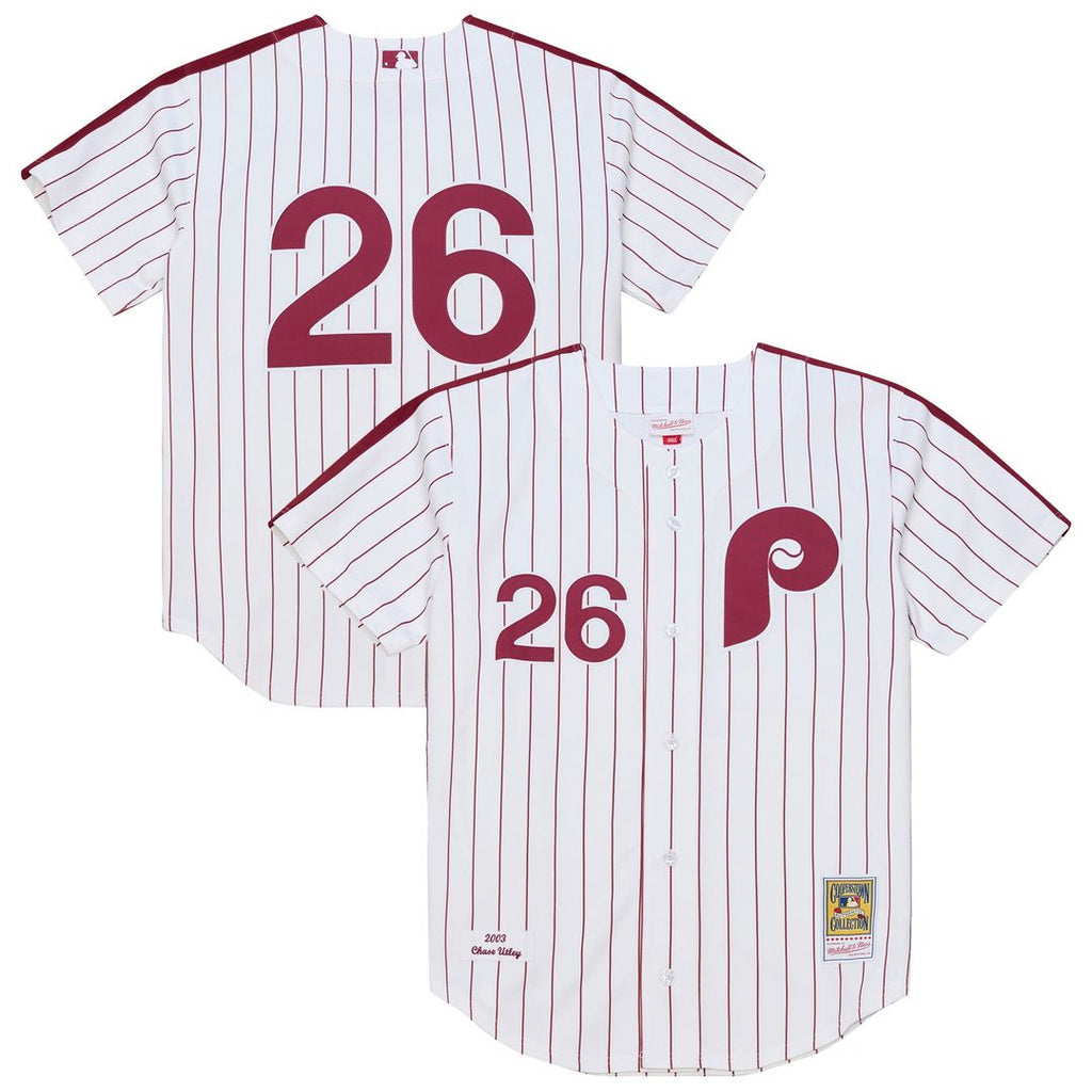 Philadelphia Phillies Chase Utley Mitchell & Ness White 2003 Cooperstown Collection Authentic Jersey product image 1,