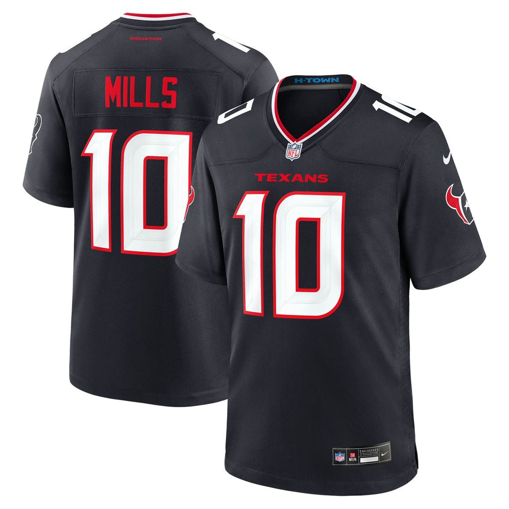 Houston Texans Davis Mills Nike Navy Team Game Jersey product image 1, provided for visual reference and product detail