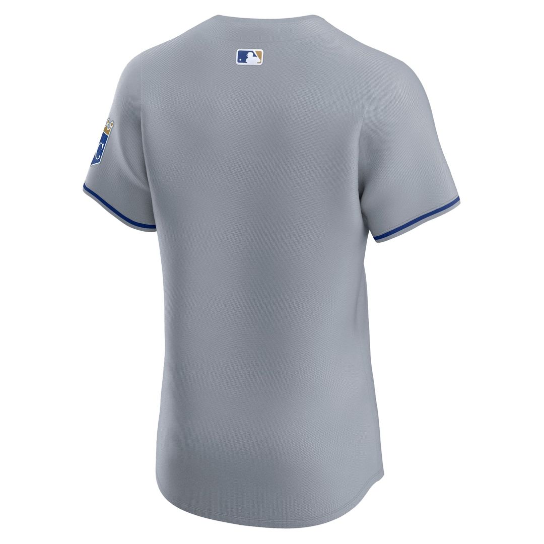 Kansas City Royals Nike Gray Road Vapor Premier Elite Patch Jersey product image 3, provided for visual reference and