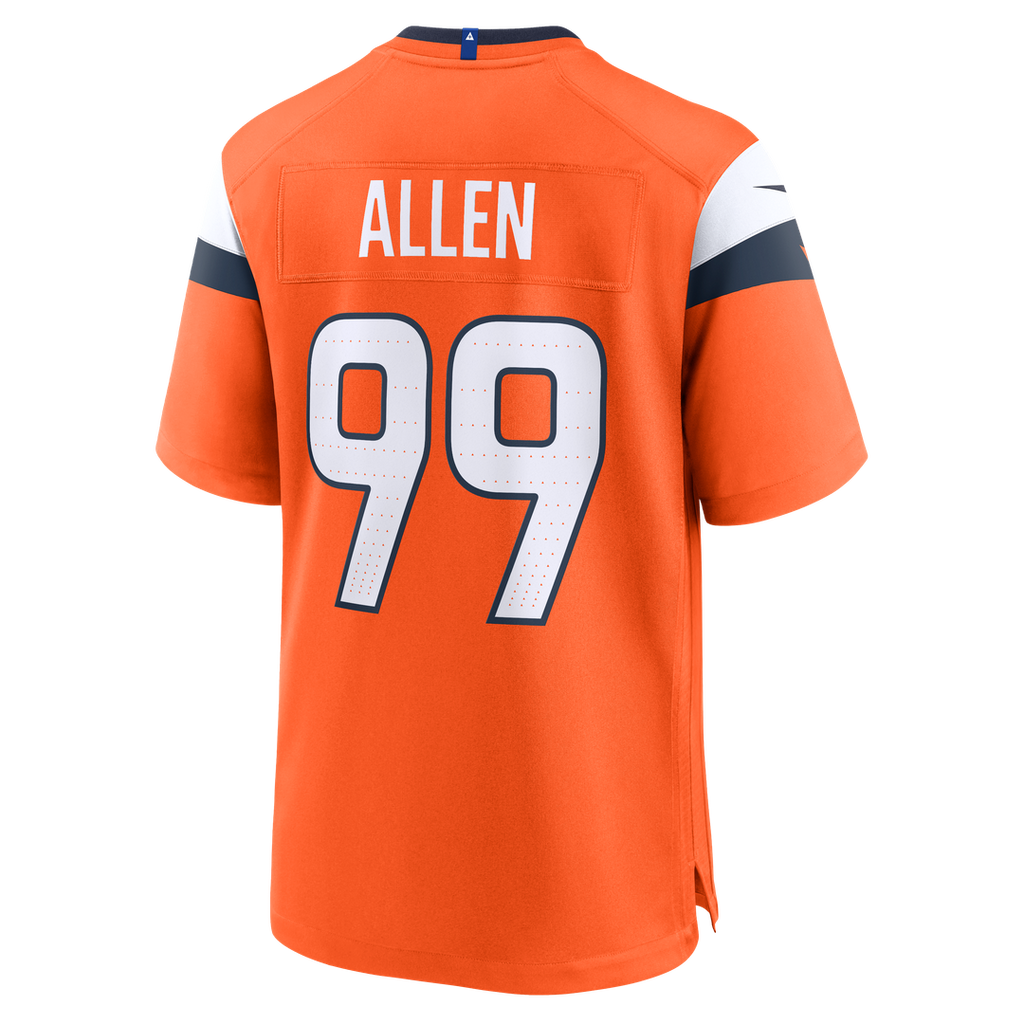 Denver Broncos Zach Allen Nike Orange Team Game Jersey product image 3, provided for visual reference and product detail