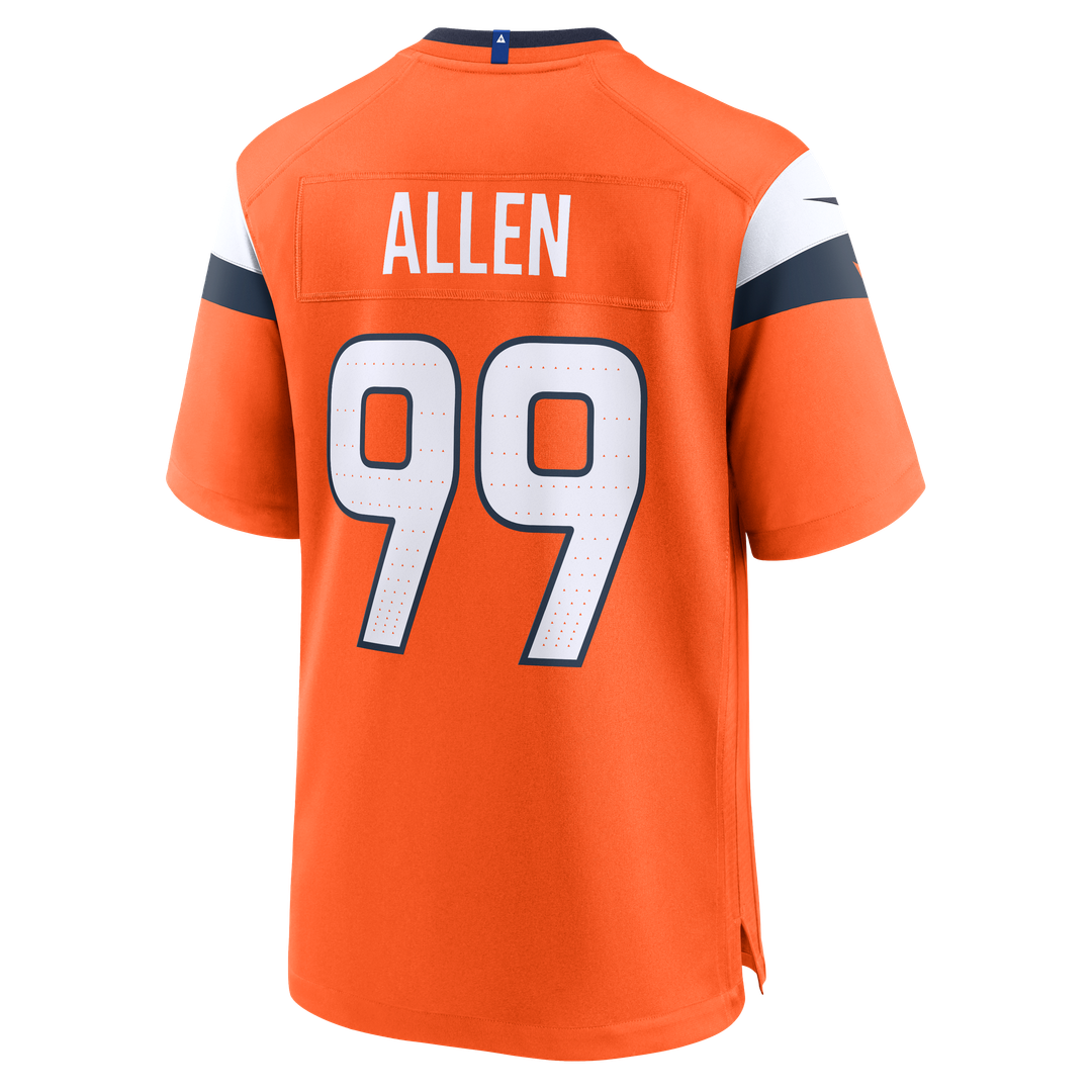 Denver Broncos Zach Allen Nike Orange Team Game Jersey product image 3, provided for visual reference and product detail