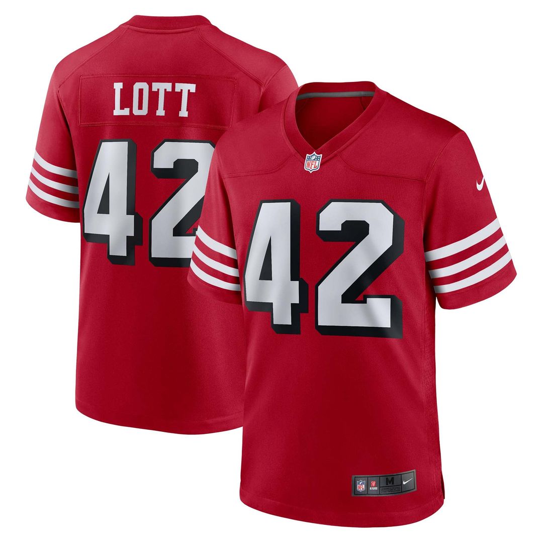 San Francisco 49ers Ronnie Lott Nike Scarlet Retired Player Alternate Game Jersey product image 1, provided for visual