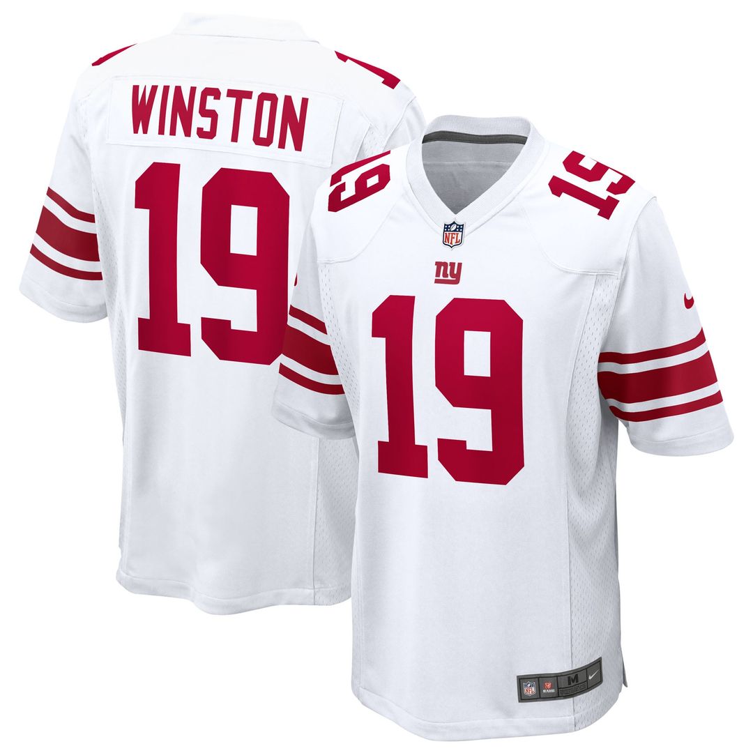 New York Giants Jameis Winston Nike White Game Jersey product image 4, provided for visual reference and product detail