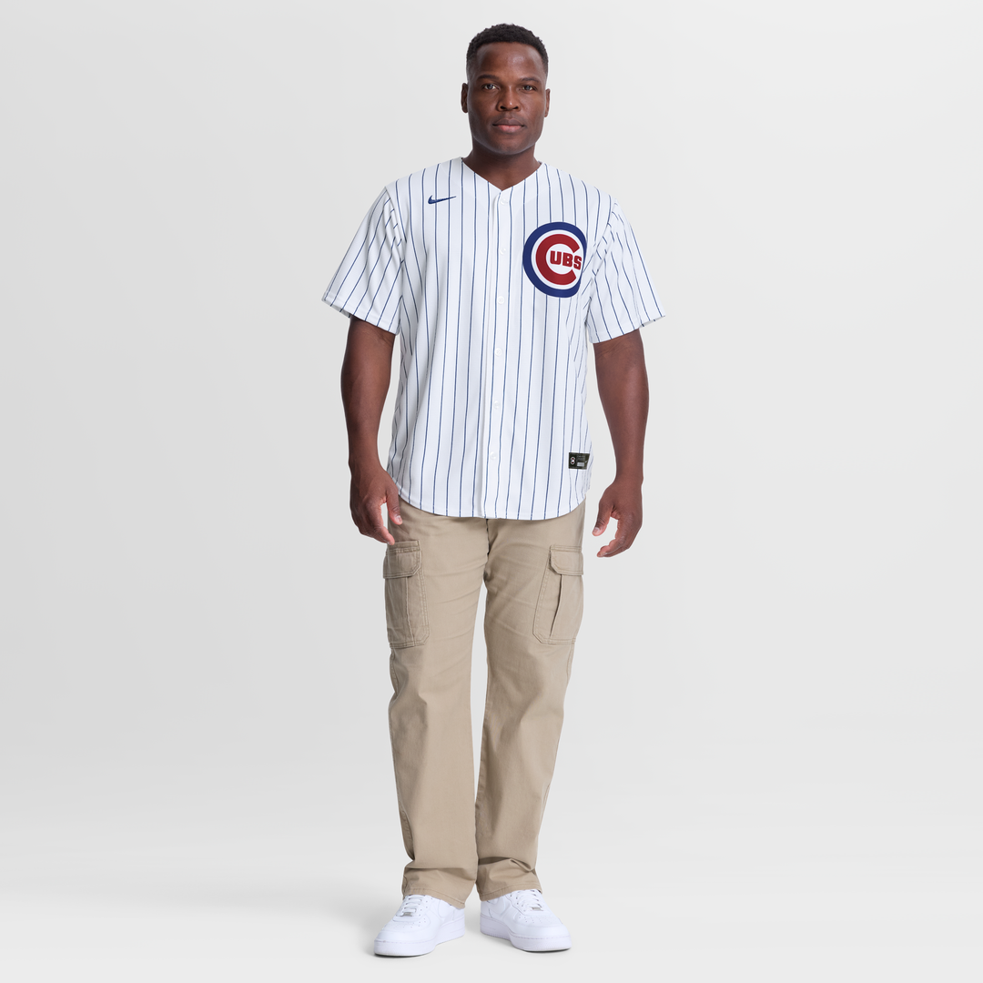 Chicago Cubs Ian Happ Nike White Home Replica Jersey product image 4, provided for visual reference and product detail review
