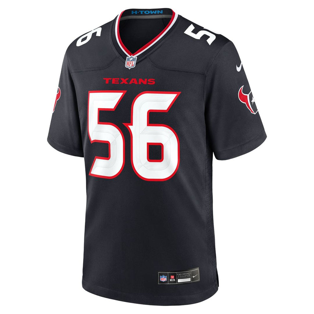Houston Texans Jamal Hill Nike Navy Team Game Jersey product image 2, provided for visual reference and product detail review
