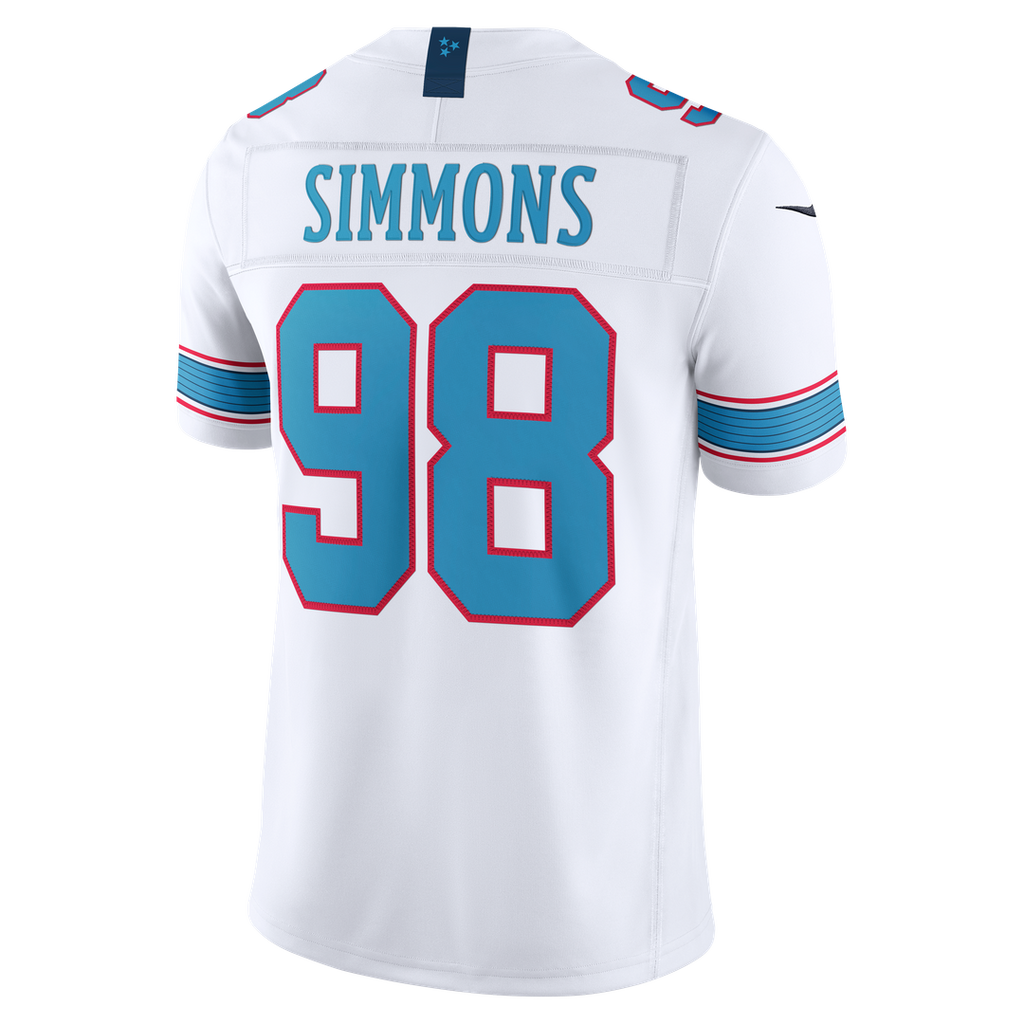 Tennessee Titans Jeffery Simmons Nike White Vapor F.U.S.E. Stitched Limited Jersey product image 3, provided for visual