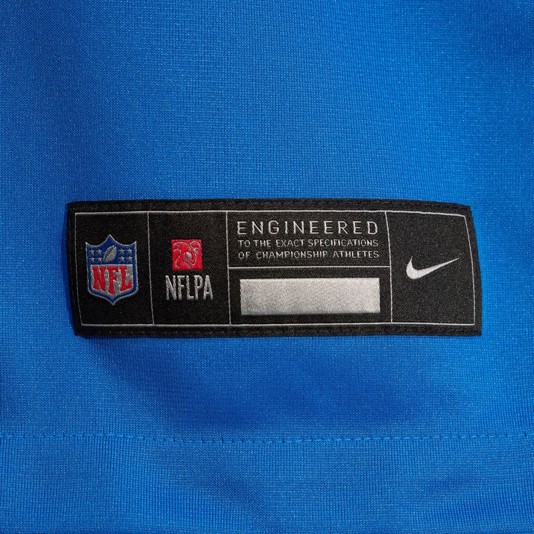 Detroit Lions Tyleik Williams Nike Blue Team Game Jersey product image 6, provided for visual reference and product detail