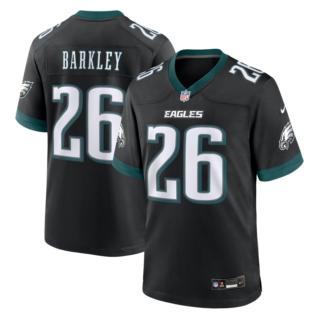 Philadelphia Eagles Saquon Barkley Nike Black Alternate Game Jersey product image 1, provided for visual reference and
