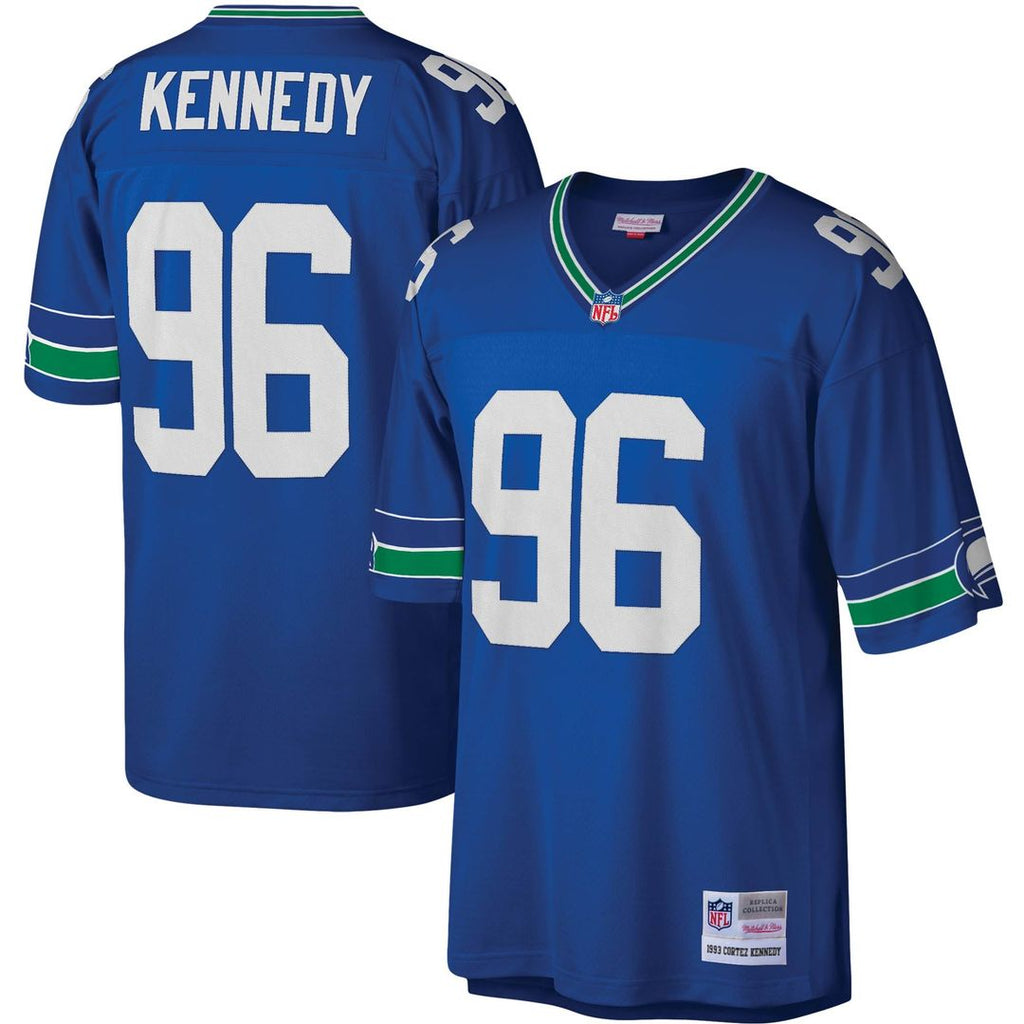Seattle Seahawks Cortez Kennedy Mitchell & Ness Royal Legacy Replica Jersey product image 1, provided for visual reference