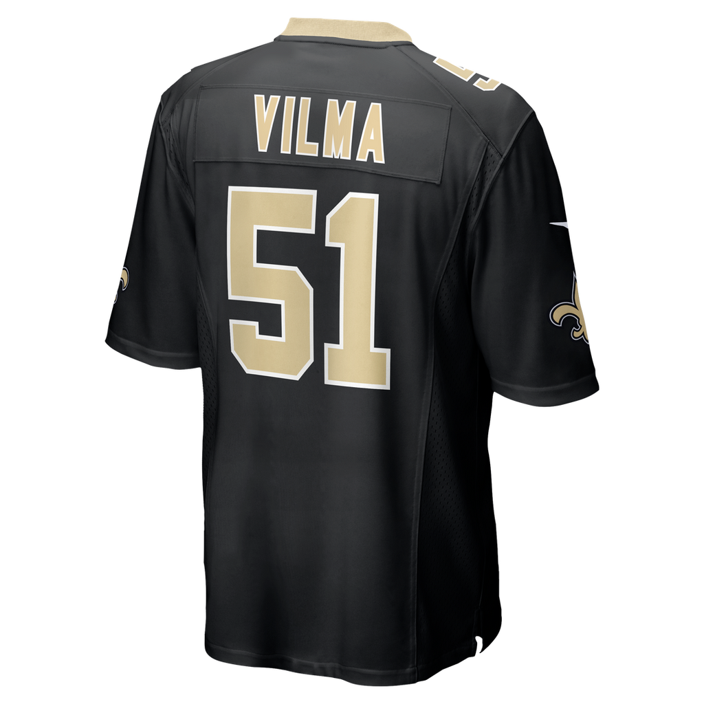 New Orleans Saints Jonathan Vilma Nike Black Game Retired Player Jersey product image 3, provided for visual reference and