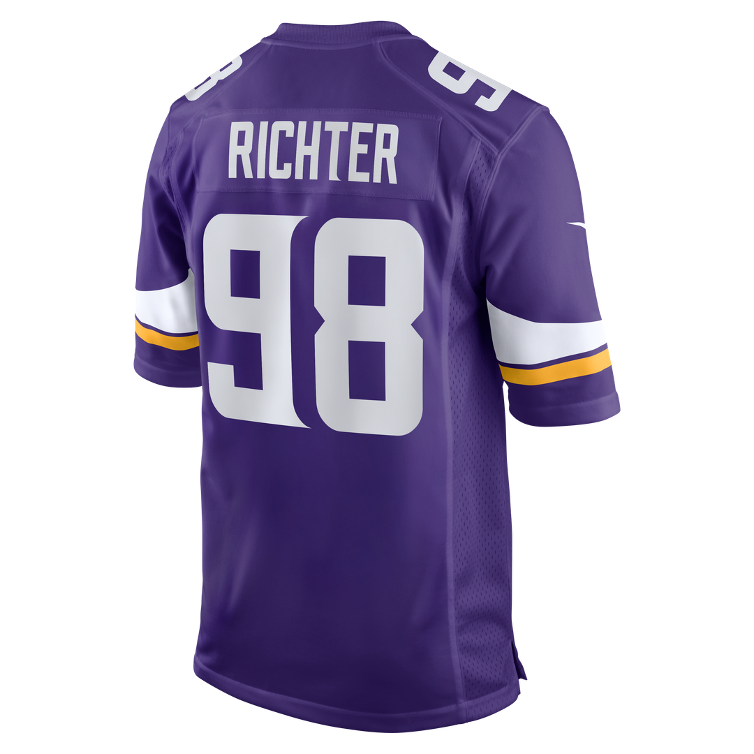 Minnesota Vikings Bo Richter Nike Purple Team Game Jersey product image 3, provided for visual reference and product detail