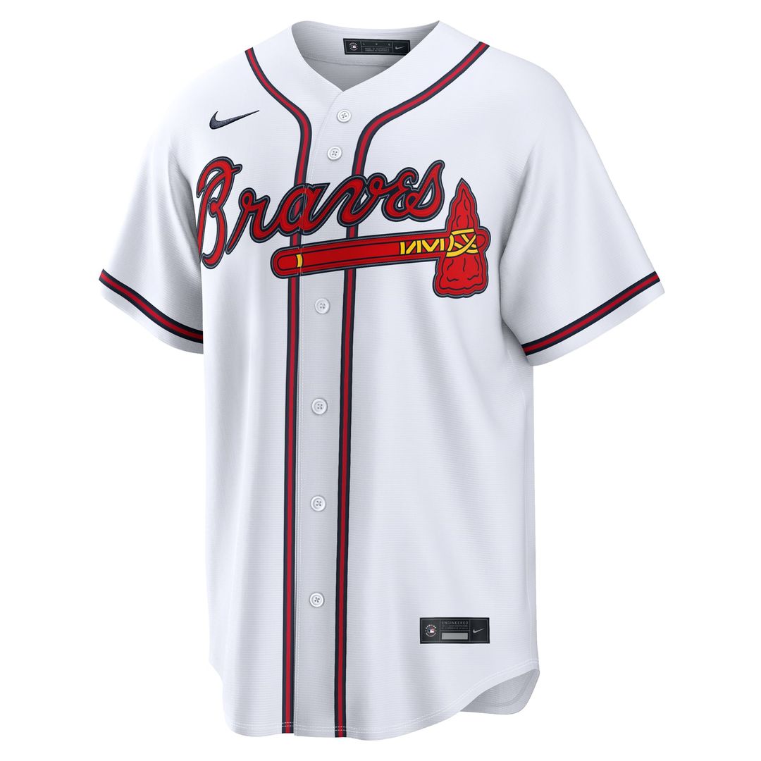Atlanta Braves Austin Riley Nike White Home Replica Jersey product image 2, provided for visual reference and product detail