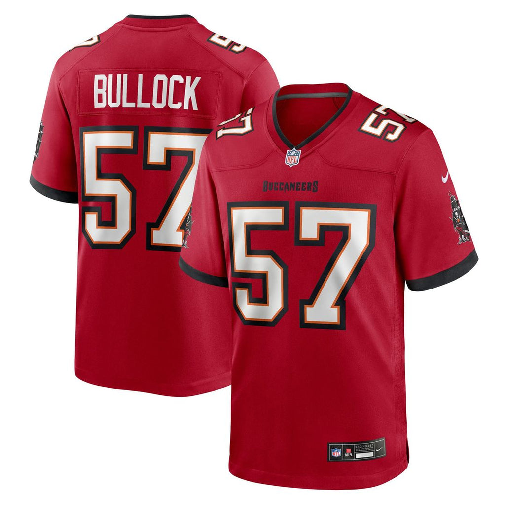 Tampa Bay Buccaneers John Bullock Nike Red Team Game Jersey product image 1, provided for visual reference and product