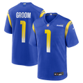 Los Angeles Rams Number 1 Groom Nike Royal Game Jersey product image 1, provided for visual reference and product detail