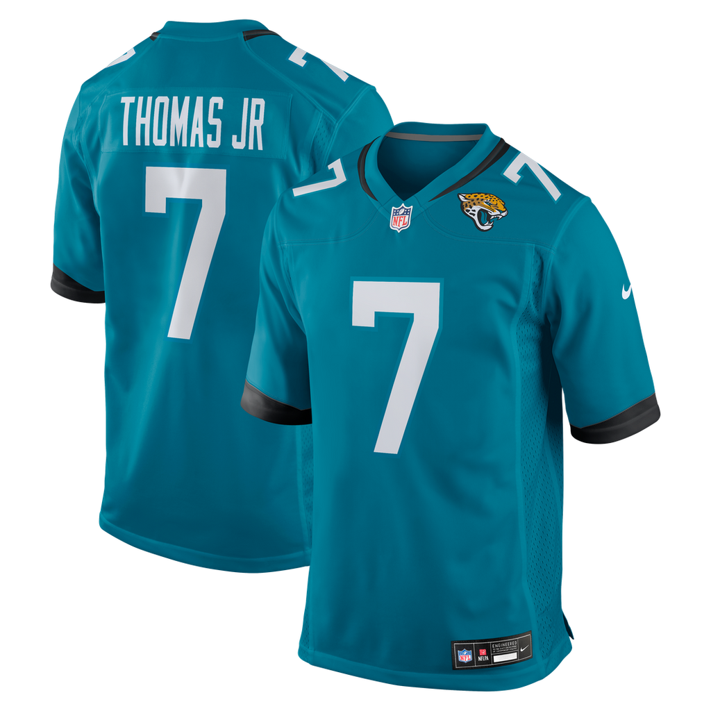 Jacksonville Jaguars Brian Thomas Jr Nike Teal Player Game Jersey product image 1, provided for visual reference and product