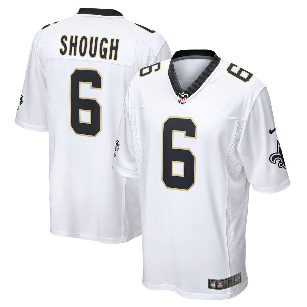 New Orleans Saints Tyler Shough Nike White Game Player Jersey product image 1, provided for visual reference and product