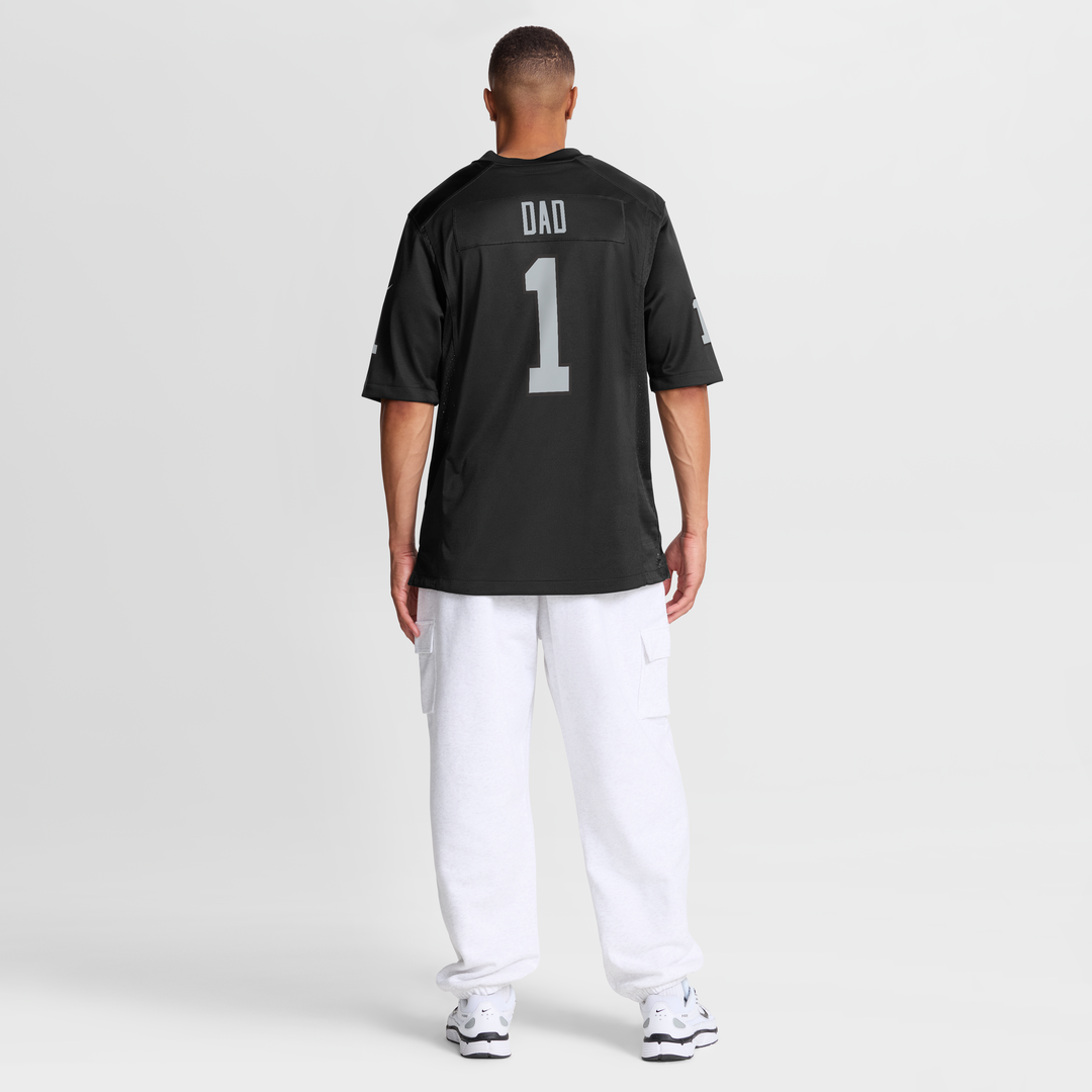 Las Vegas Raiders Number 1 Dad Nike Black Game Jersey product image 8, provided for visual reference and product detail