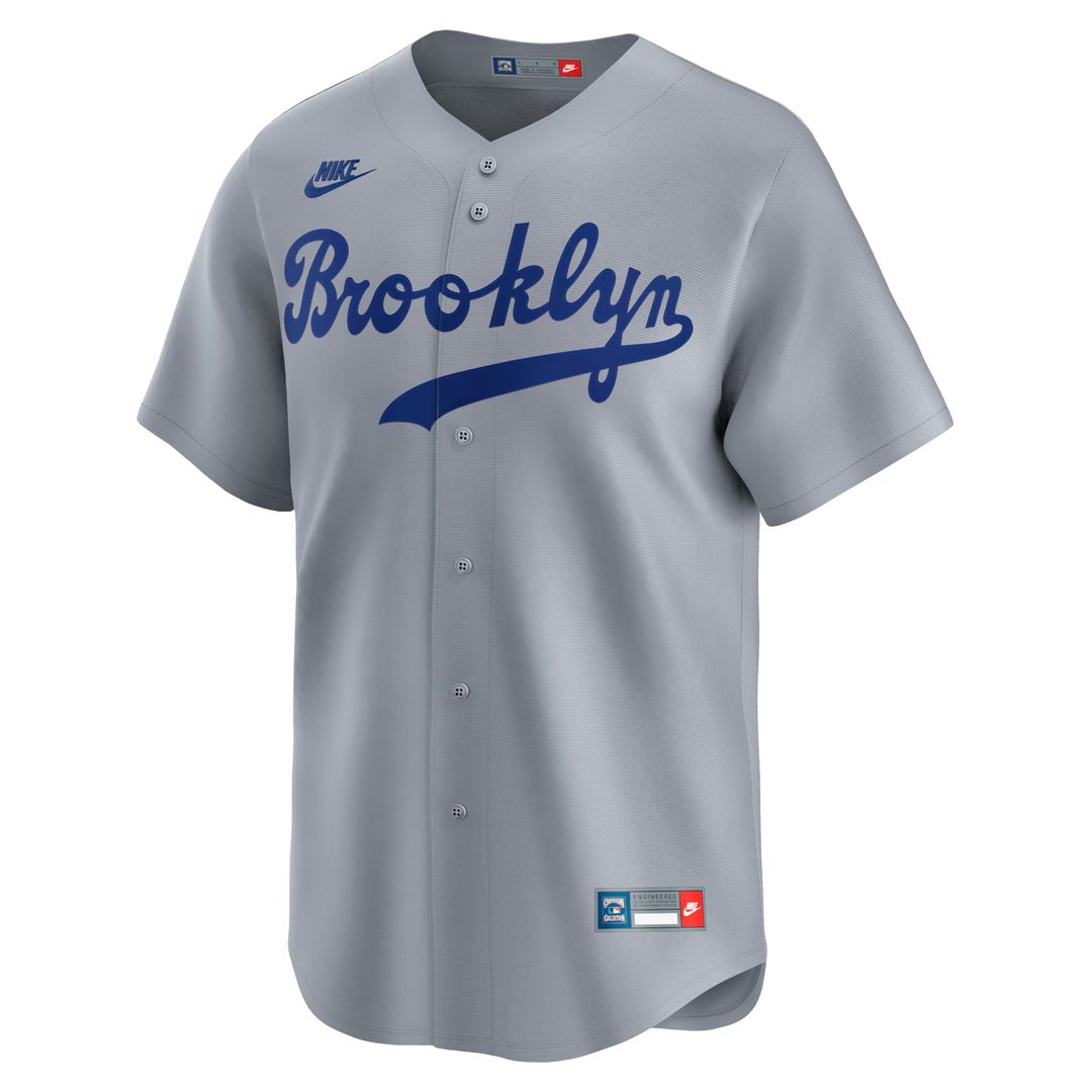 Brooklyn Dodgers Jackie Robinson Nike Gray Throwback Cooperstown Collection Limited Jersey product image 2, provided for