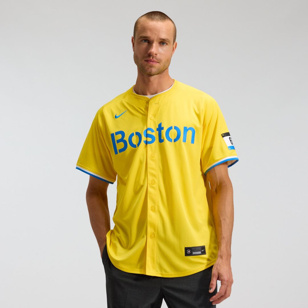 Boston Red Sox Nike Gold City Connect Limited Jersey product image 1, provided for visual reference and product detail review