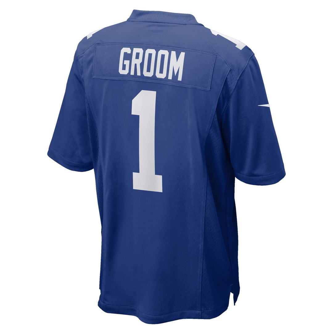 New York Giants Number 1 Groom Nike Royal Game Jersey product image 3, provided for visual reference and product detail