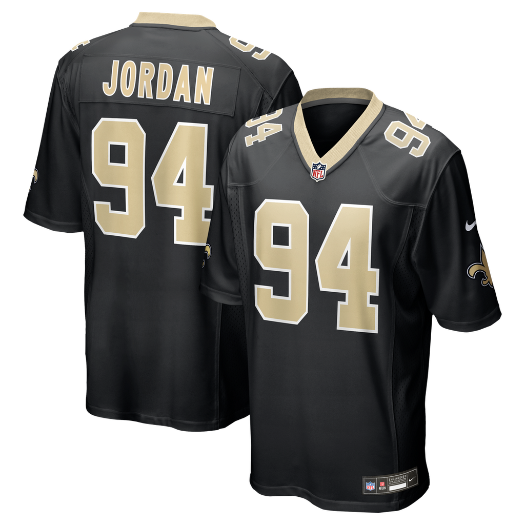 New Orleans Saints Cameron Jordan Nike Black Game Jersey product image 1, provided for visual reference and product detail