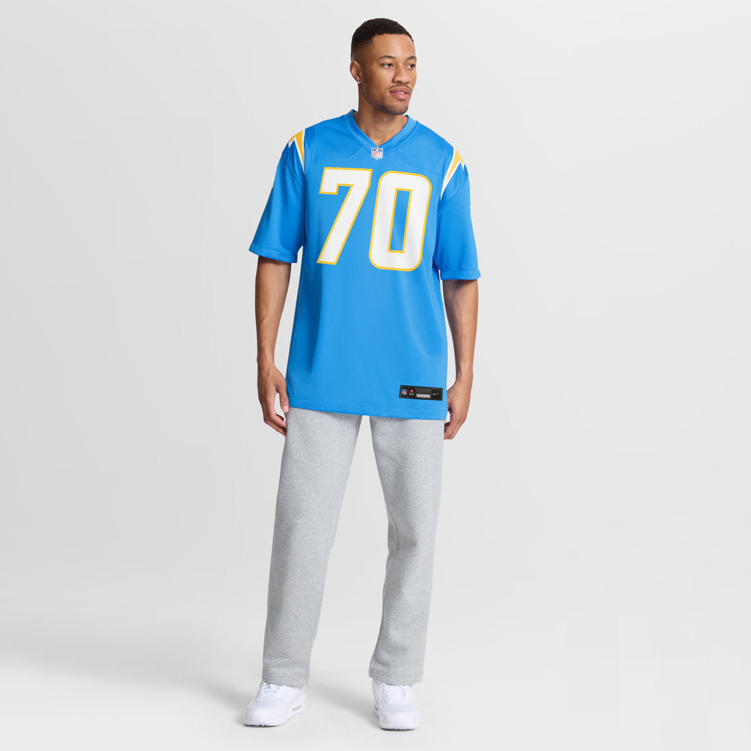 Los Angeles Chargers Rashawn Slater Nike Powder Blue Game Jersey product image 7, provided for visual reference and product