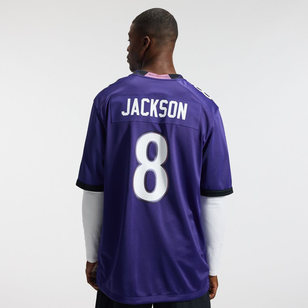 Baltimore Ravens Lamar Jackson Nike Purple Team Game Jersey product image 3, provided for visual reference and product