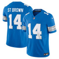 Detroit Lions Amon-Ra St. Brown Nike Blue Vapor F.U.S.E. Limited Jersey product image 1, provided for visual reference and