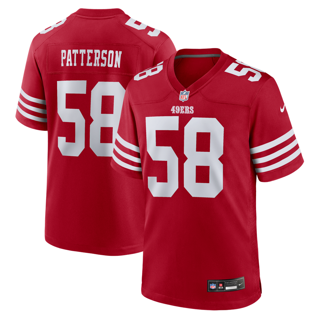 San Francisco 49ers Jarrett Patterson Nike Scarlet Team Game Jersey product image 1, provided for visual reference and
