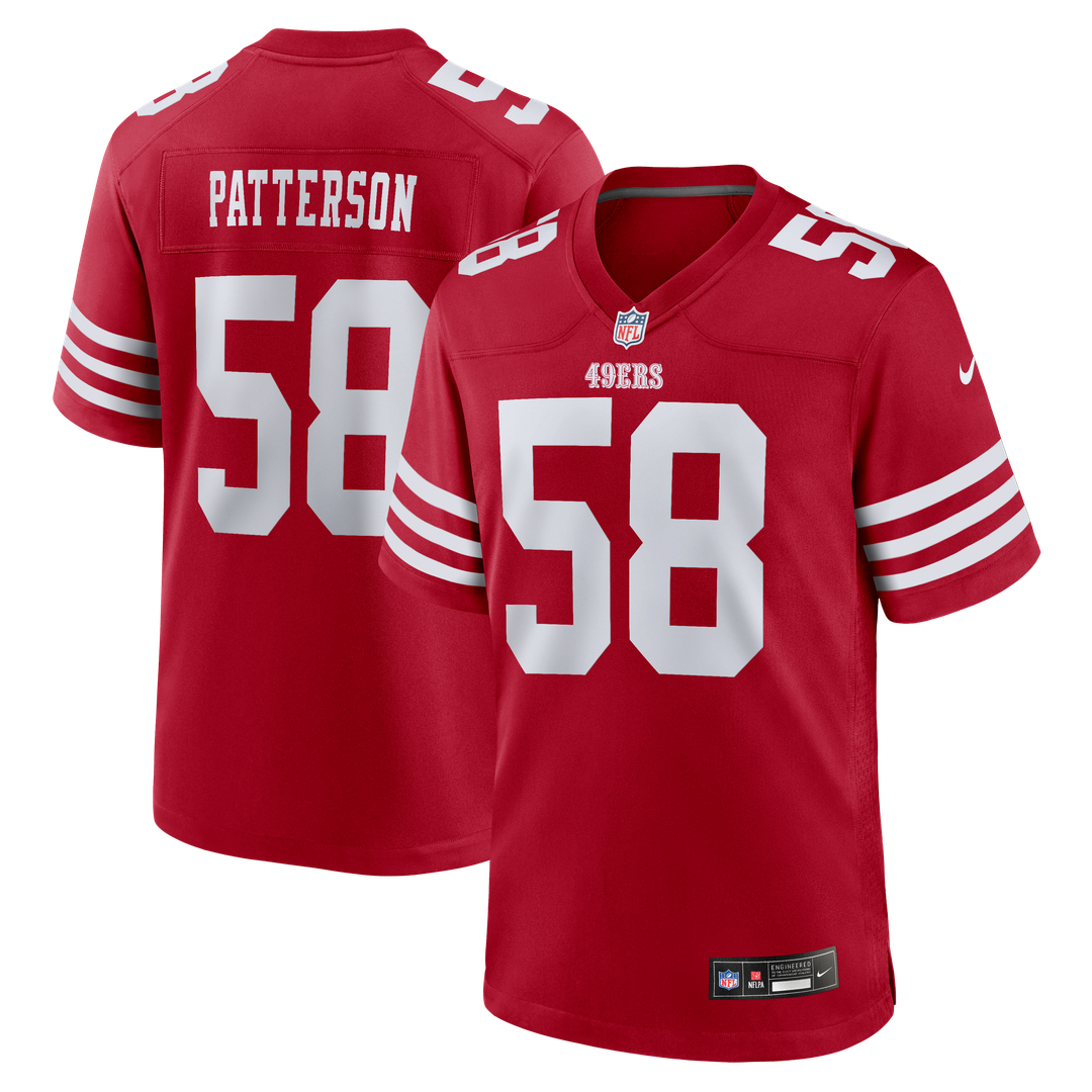 San Francisco 49ers Jarrett Patterson Nike Scarlet Team Game Jersey product image 1, provided for visual reference and