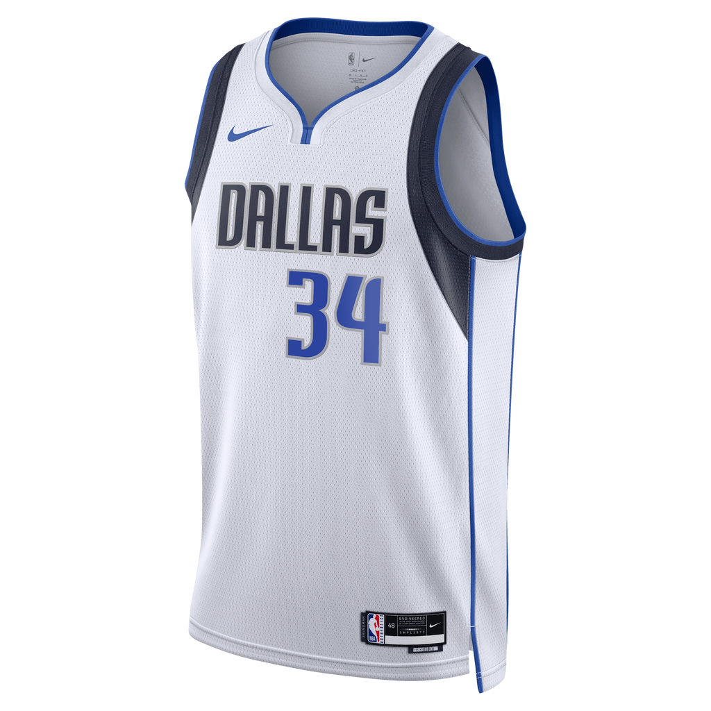 Dallas Mavericks Nike Association Edition Swingman Jersey - White - Santi Aldama - Unisex product image 3, provided for