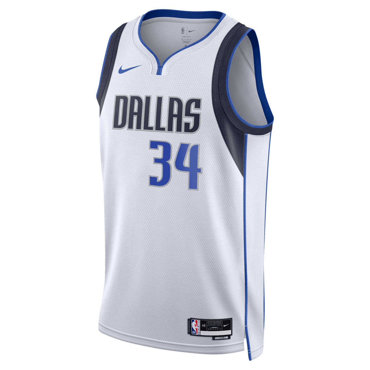 Dallas Mavericks Nike Association Edition Swingman Jersey - White - Santi Aldama - Unisex product image 3, provided for