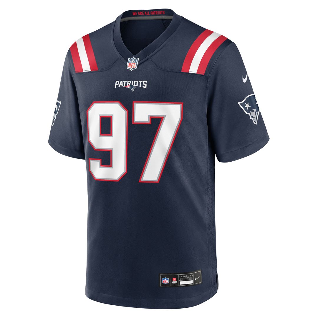 New England Patriots Milton Williams Nike Navy Team Game Jersey product image 4, provided for visual reference and product