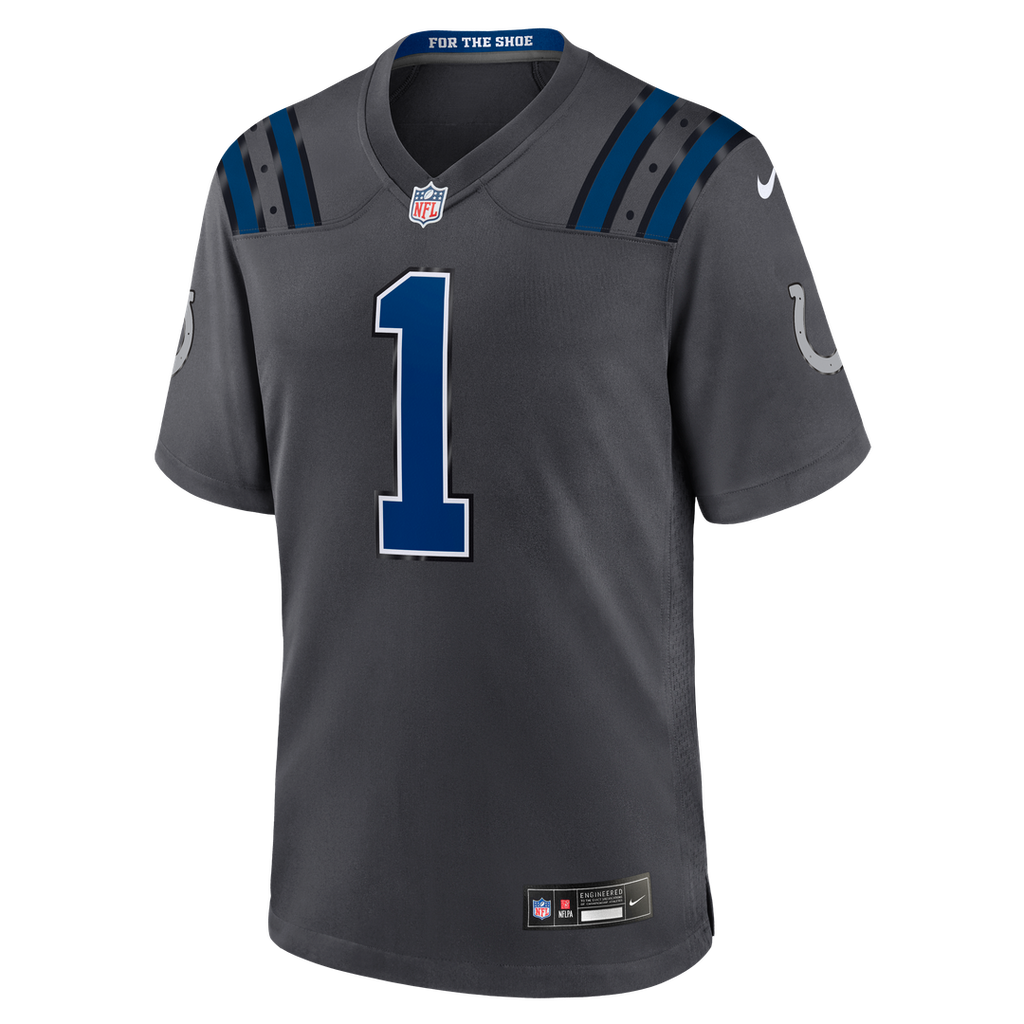 Indianapolis Colts Ahmad Sauce Gardner Nike Anthracite 2026 Rivalries Collection Game Jersey product image 2, provided for