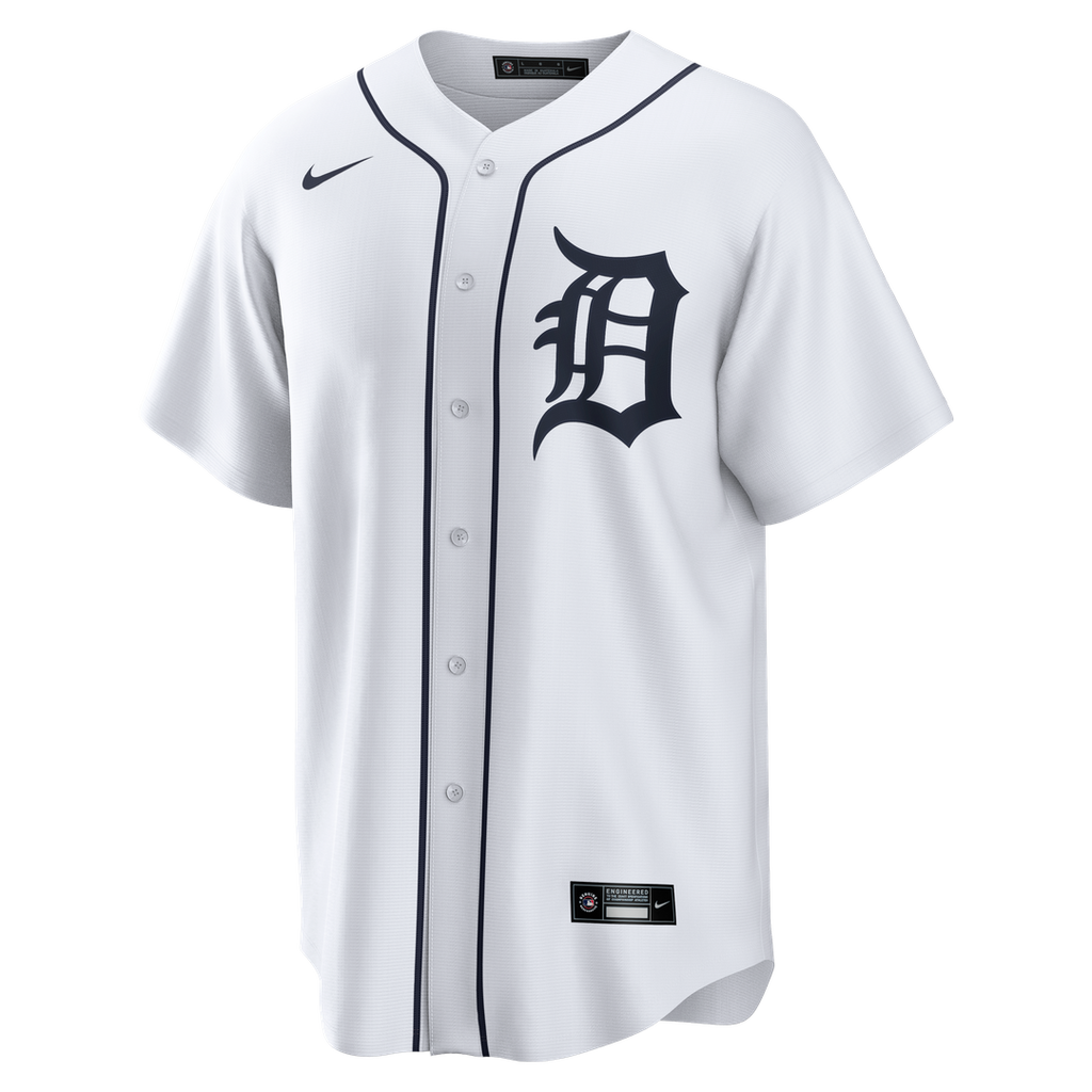 Detroit Tigers Justin Verlander Nike White Home Replica Jersey product image 2, provided for visual reference and product
