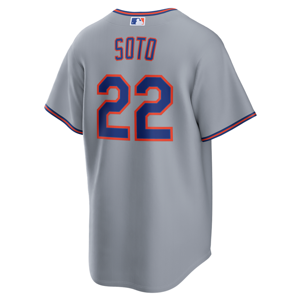 New York Mets Juan Soto Nike Gray Road Replica Jersey product image 7, provided for visual reference and product detail