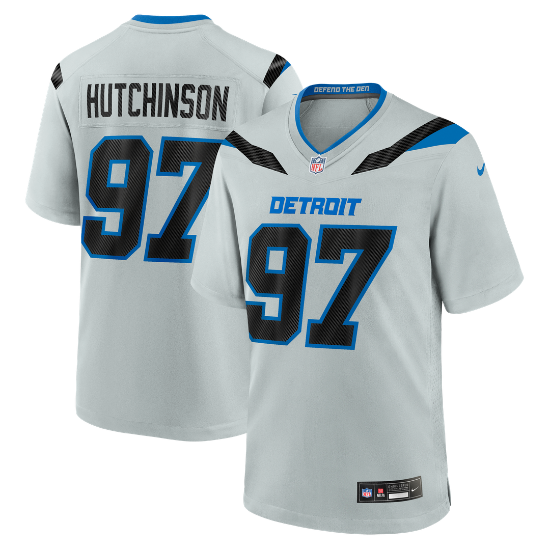 Detroit Lions Aidan Hutchinson Nike Silver 2026 Rivalries Collection Game Jersey product image 1, provided for visual