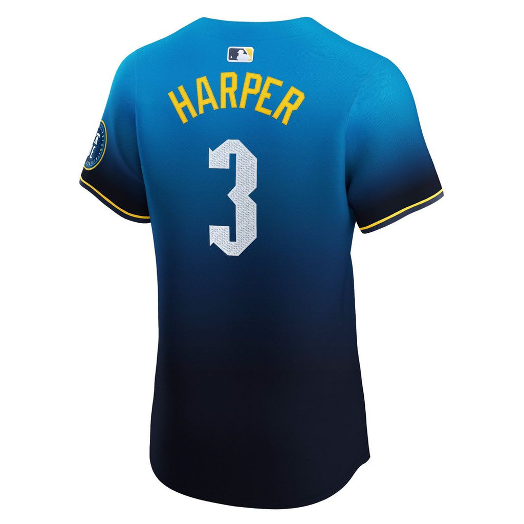 Philadelphia Phillies Bryce Harper Nike Navy City Connect Elite Jersey product image 3, provided for visual reference and