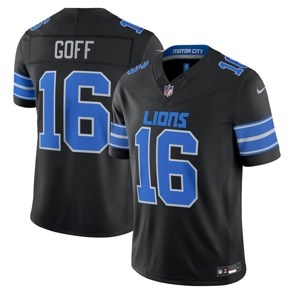 Detroit Lions Jared Goff Nike Black Alternate Vapor F.U.S.E. Stitched Limited Jersey product image 4, provided for visual