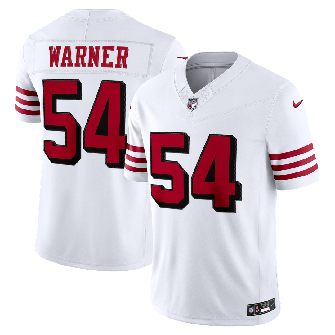 San Francisco 49ers Fred Warner Nike White Alternate Vapor F.U.S.E. Stitched Limited Jersey product image 4, provided for