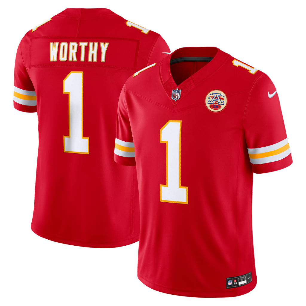 Kansas City Chiefs Xavier Worthy Nike Red Team Vapor F.U.S.E. Stitched Limited Jersey product image 1, provided for visual