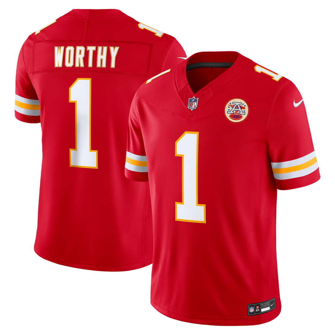 Kansas City Chiefs Xavier Worthy Nike Red Team Vapor F.U.S.E. Stitched Limited Jersey product image 1, provided for visual