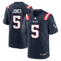 New England Patriots Dre'Mont Jones Nike Navy Team Game Jersey product image 1, provided for visual reference and product